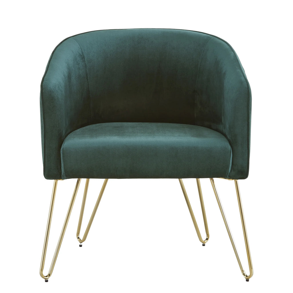 Dark Green Velvet Accent Chair X8996