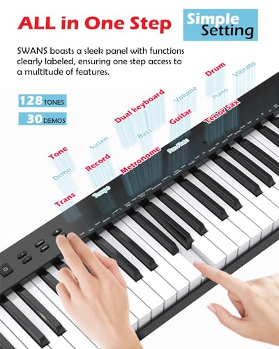 88 Keys Semi-weighted Digital Piano Set with Stand, Carrying Case, Sustain Pedal, Headphones N5946