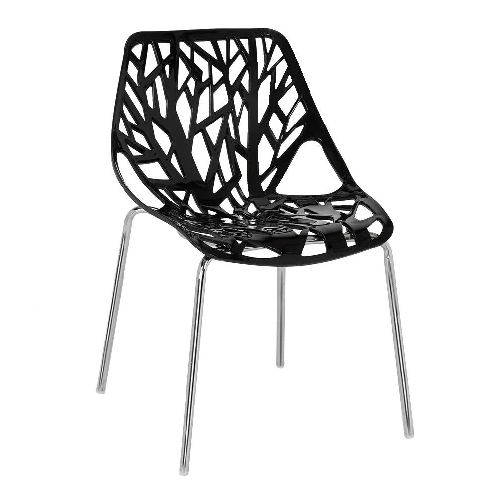 Black Stackable Dining Chairs Set of 4 H5014