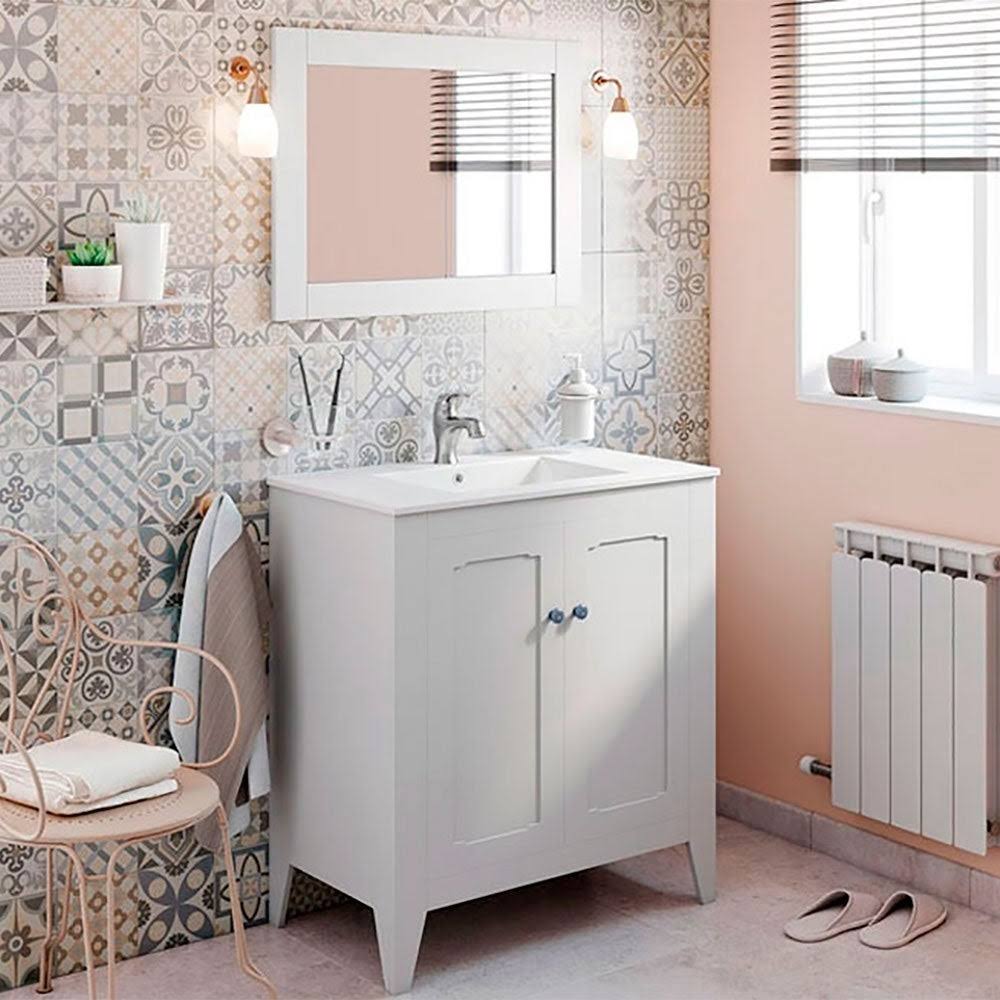 32x22 Grey Bathroom Vanity Cabinet Set with Ceramic Counter Top W144143