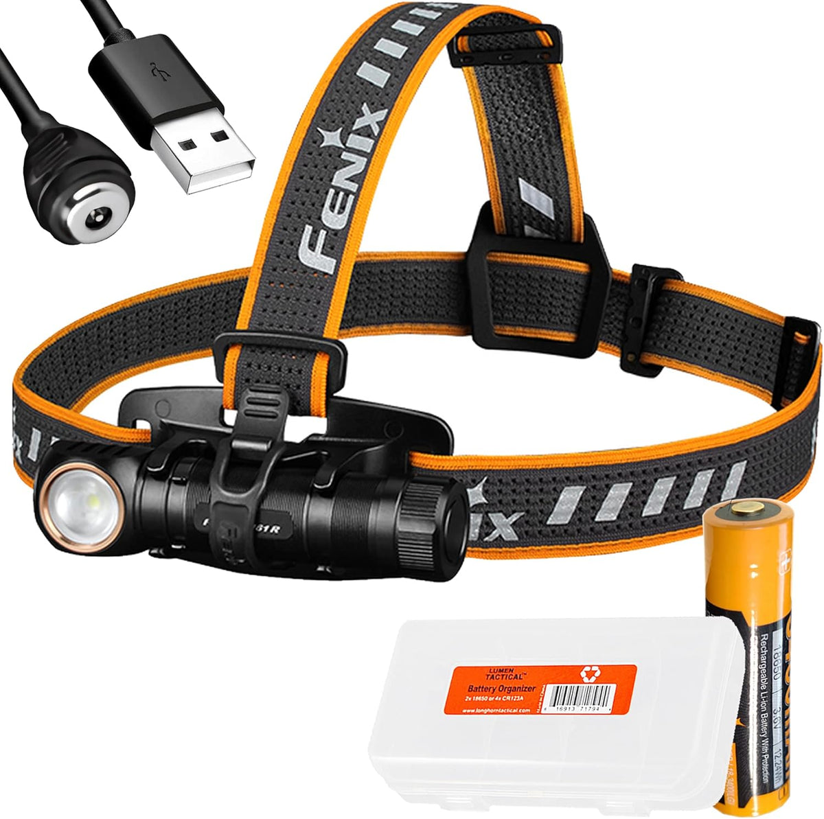 1200 Lumen L-Shape Rechargeable Headlamp with White & Red Lights F4643