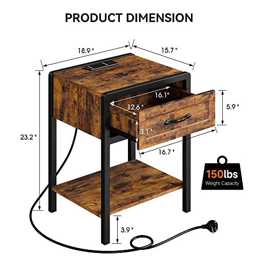Queen Size Bed Frame with Headboard and Storage Drawers Bench, Nightstand with Storage Drawer F156