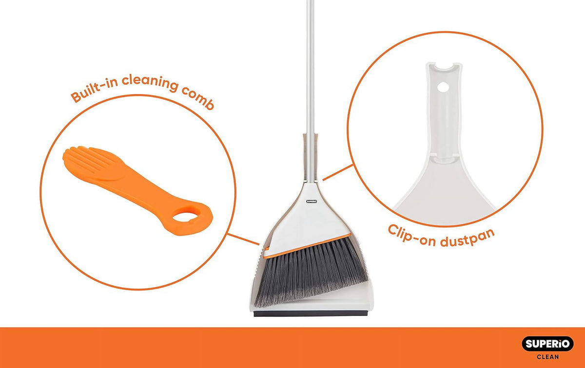 Angle Broom With Clip-On Dustpan Set X99799