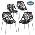 Black Stackable Dining Chairs Set of 4 H5014