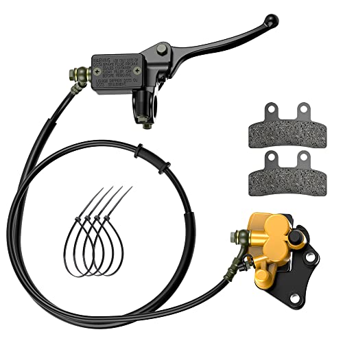 Disc Brake Master Cylinder Caliper with Brake Pad Assembly for 50cc 70cc 90cc 110cc 125cc Dirt Bike A3479