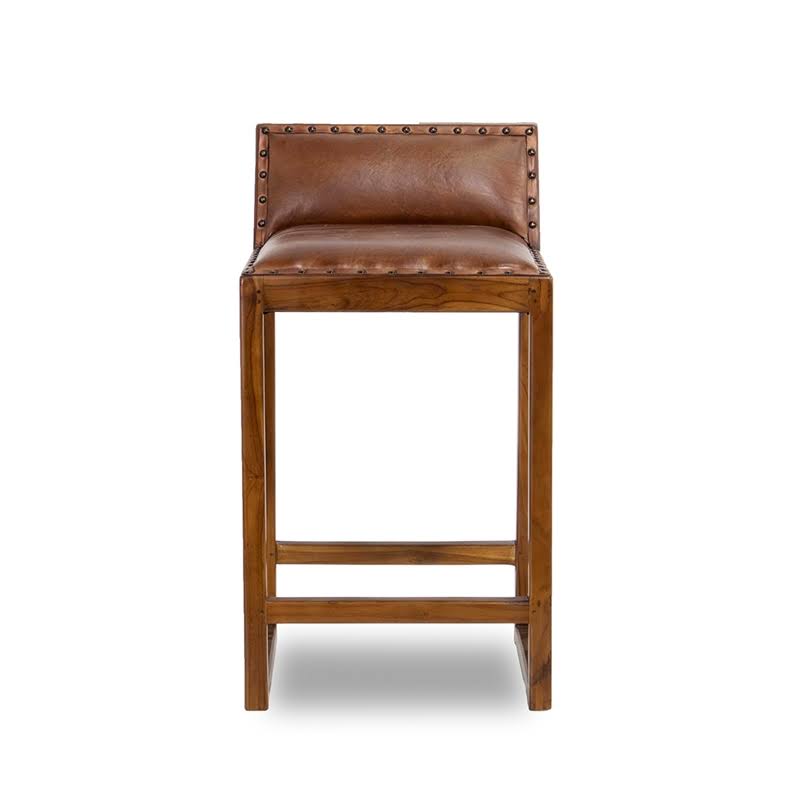 Cognac Tan Leather Counter Stool A2448