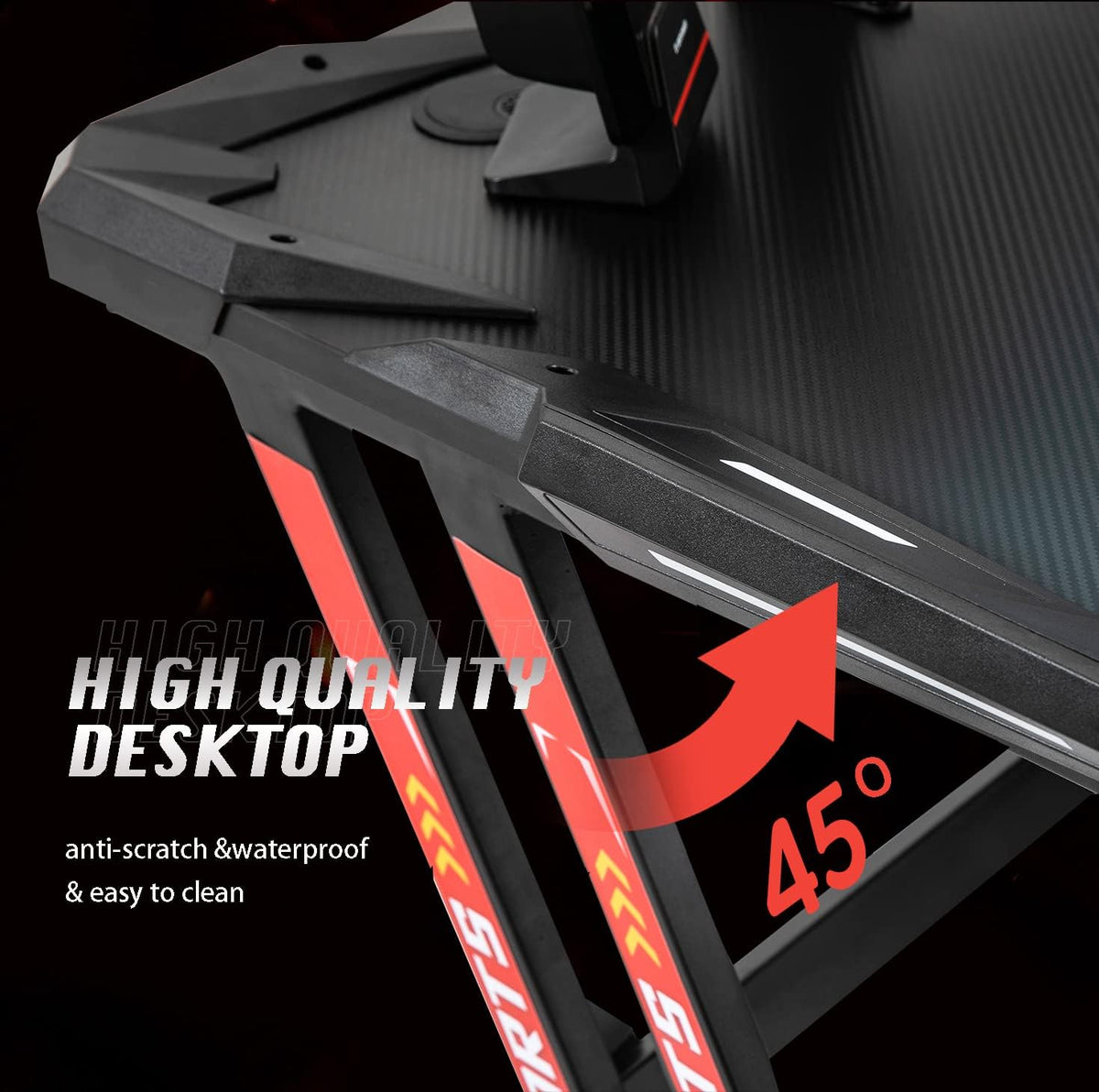 Black 47 Gaming Desk with Monitor Stand F6463