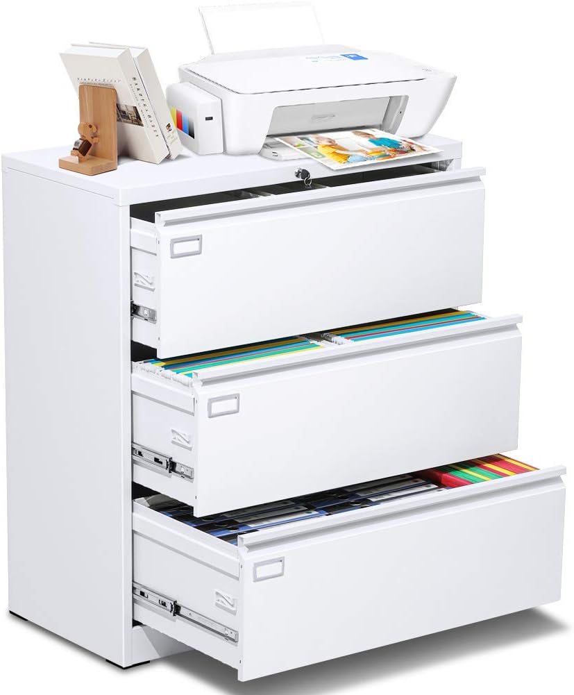 2 Drawer Black Metal Lateral File Cabinet with Lock F59625