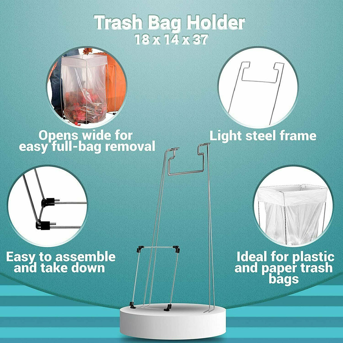 Steel Trash Bag Holder 55 Gallon C858