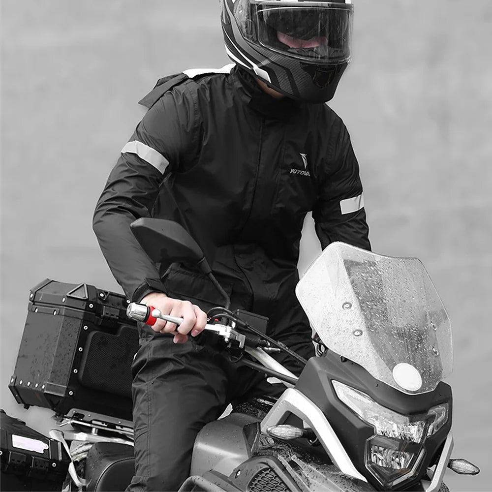 Men Motorcycle Reflective Waterproof Rain Jacket and Pants Rain Gear M246