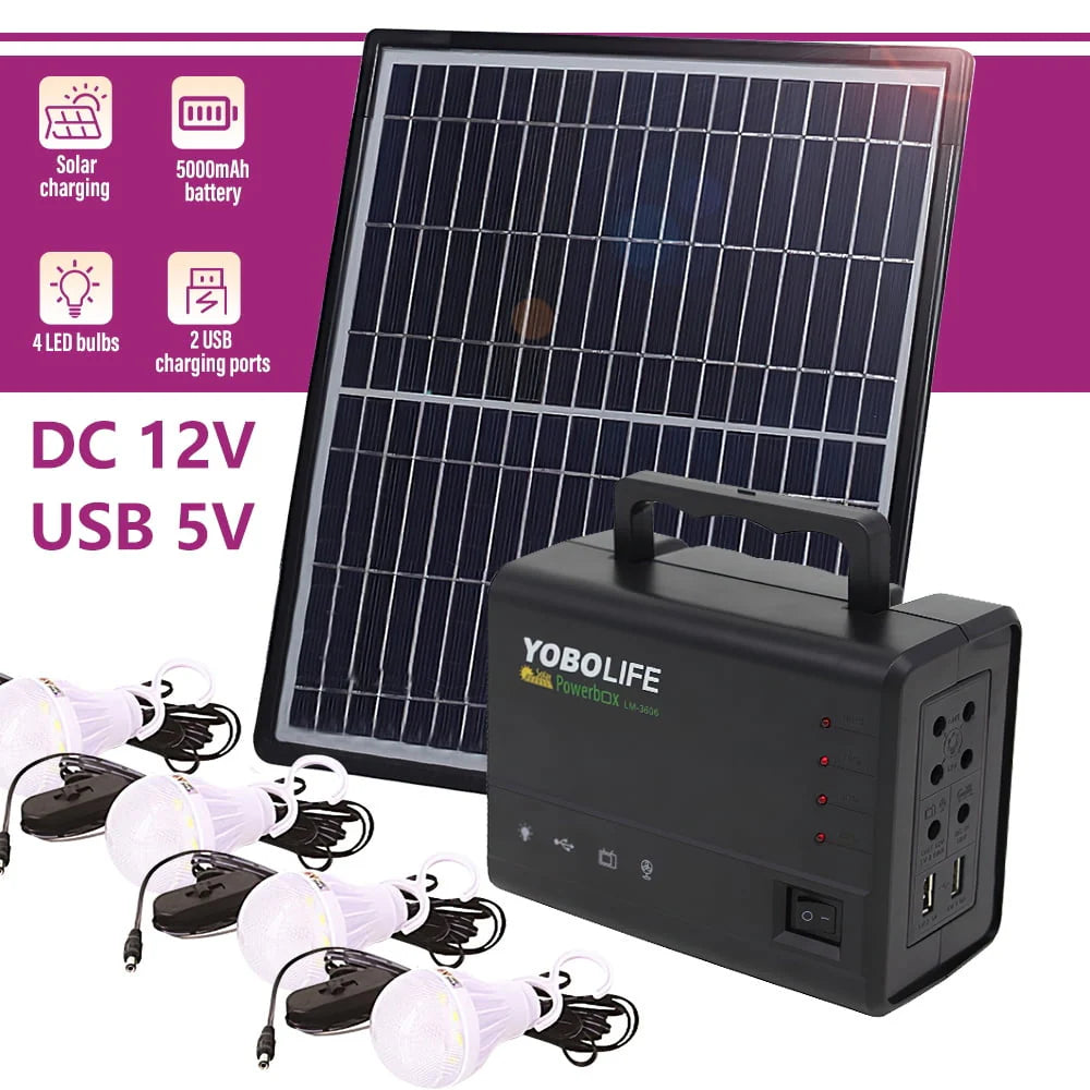 Portable Solar Power Station with 4 LED J997