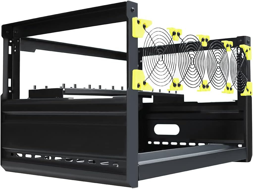 8 GPU Aluminum Open Air Mining Frame Case with Fans M863080
