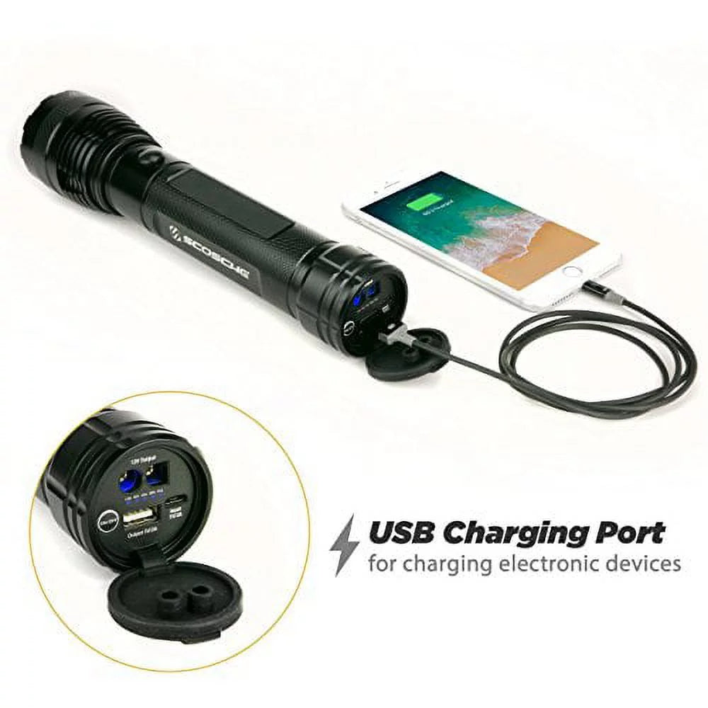 Portable 1,000 Lumen Flashlight and Car Jump Starter with 5,100 mAh 400A Battery A45646