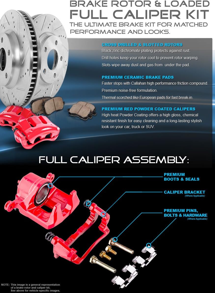 291 mm 6 Lug Brake Disc Rotors + Ceramic Brake Pads + Clips A5611