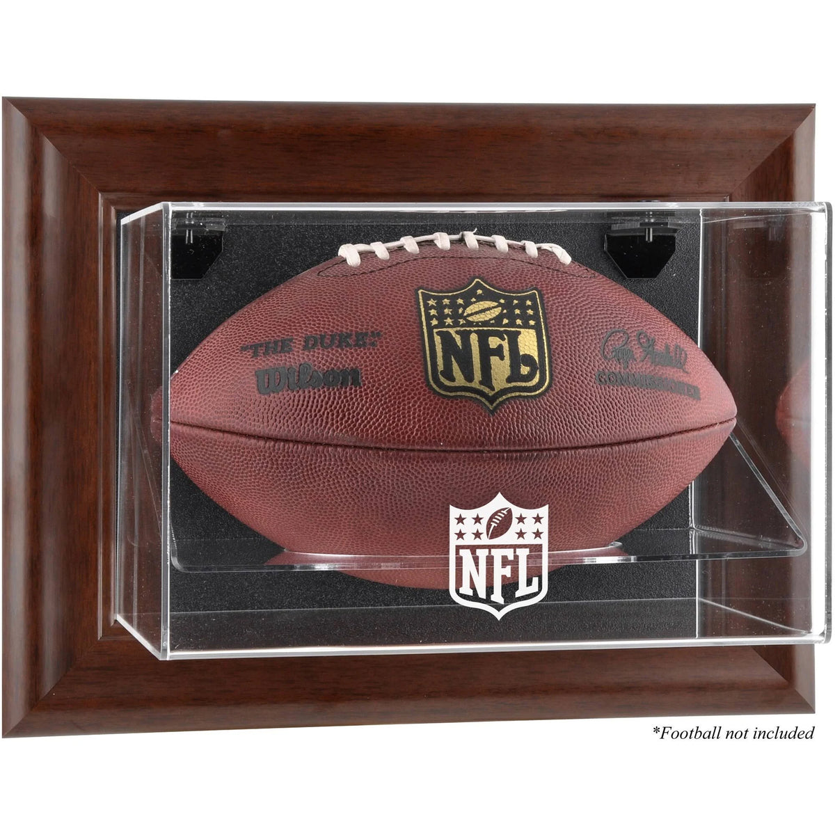 Brown Framed Wall-Mountable Football Display Case J449