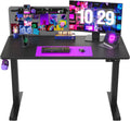 Black Steel Frame Bamboo Wood Tabletop Electric Standing Desk with Memory Preset M96305