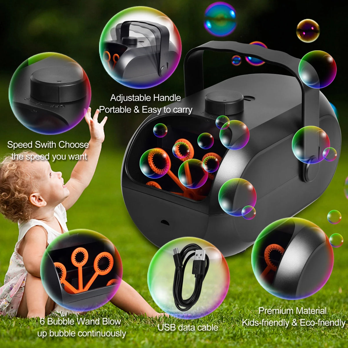 Bubble Machine 4800+ Bubbles Per Minute N945
