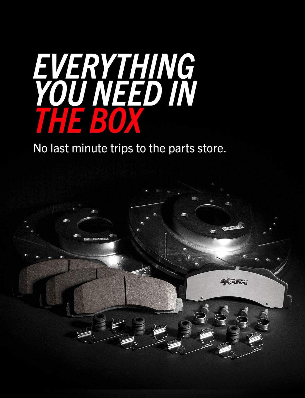 Front and Rear Z36 Carbon Fiber Ceramic Brake Kit with Drilled/Slotted Brake Rotors O736934