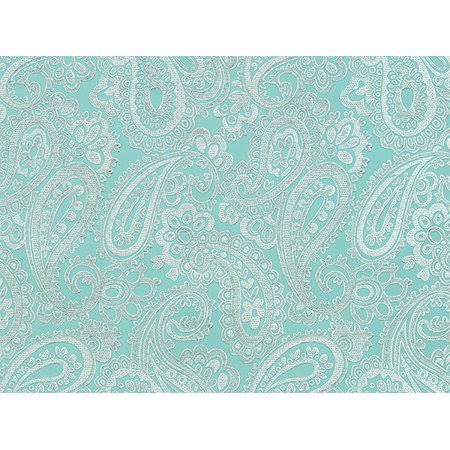 Silver Paisley Teal Gift Wrap E1180