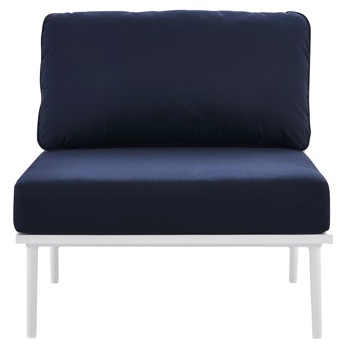 Navy White Aluminum Fabric Lounge Chair L787390