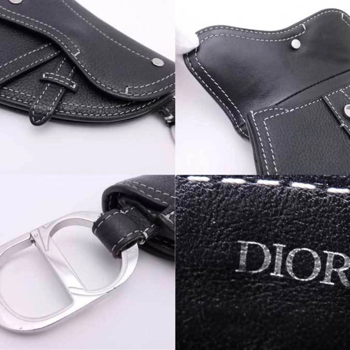 Pre-Owned Leather Key Case Charm Pouch T1053