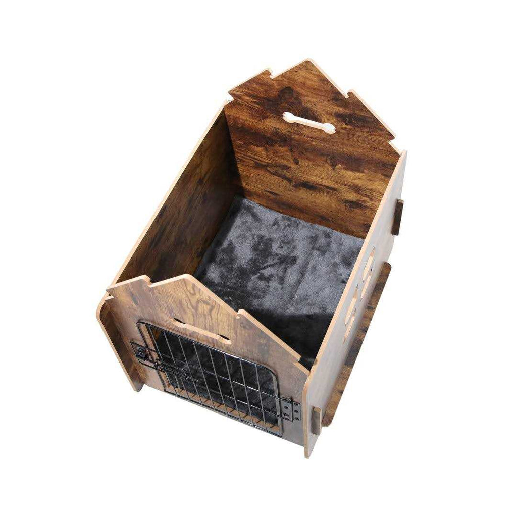 Wooden Pet House with Roof Removable Mat Lockable Door A66900