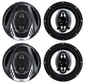 6.5" 800W 4-Way Car Audio Coaxial Speakers Black 4 Ohm Z26874
