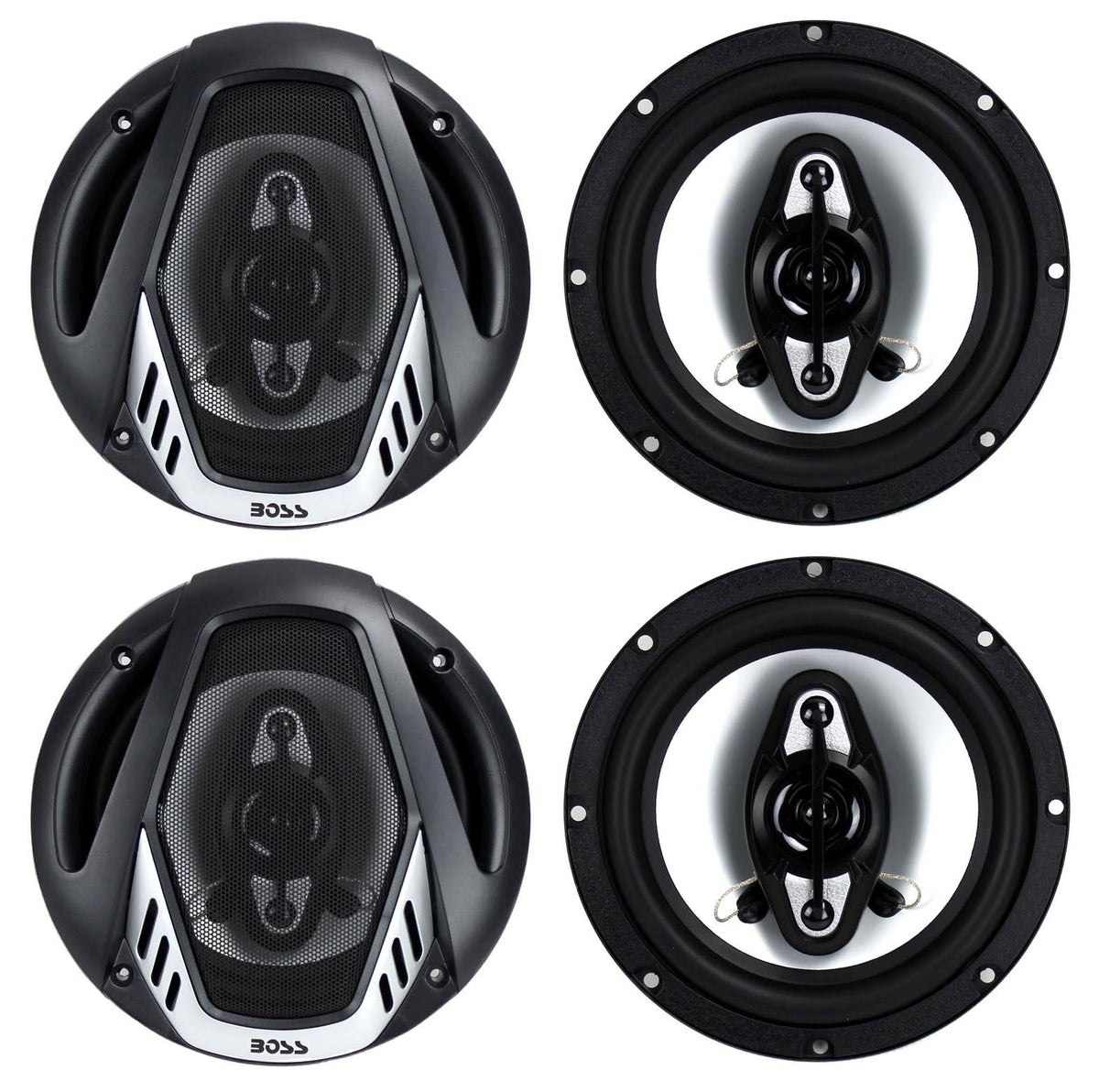 6.5" 800W 4-Way Car Audio Coaxial Speakers Black 4 Ohm Z26874