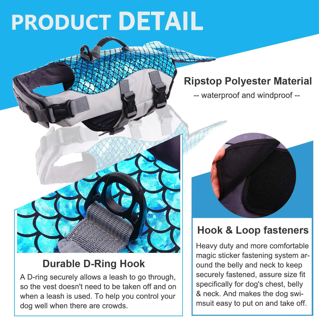 Reflective Adjustable Dog Life Jacket with Rescue Handle N977886