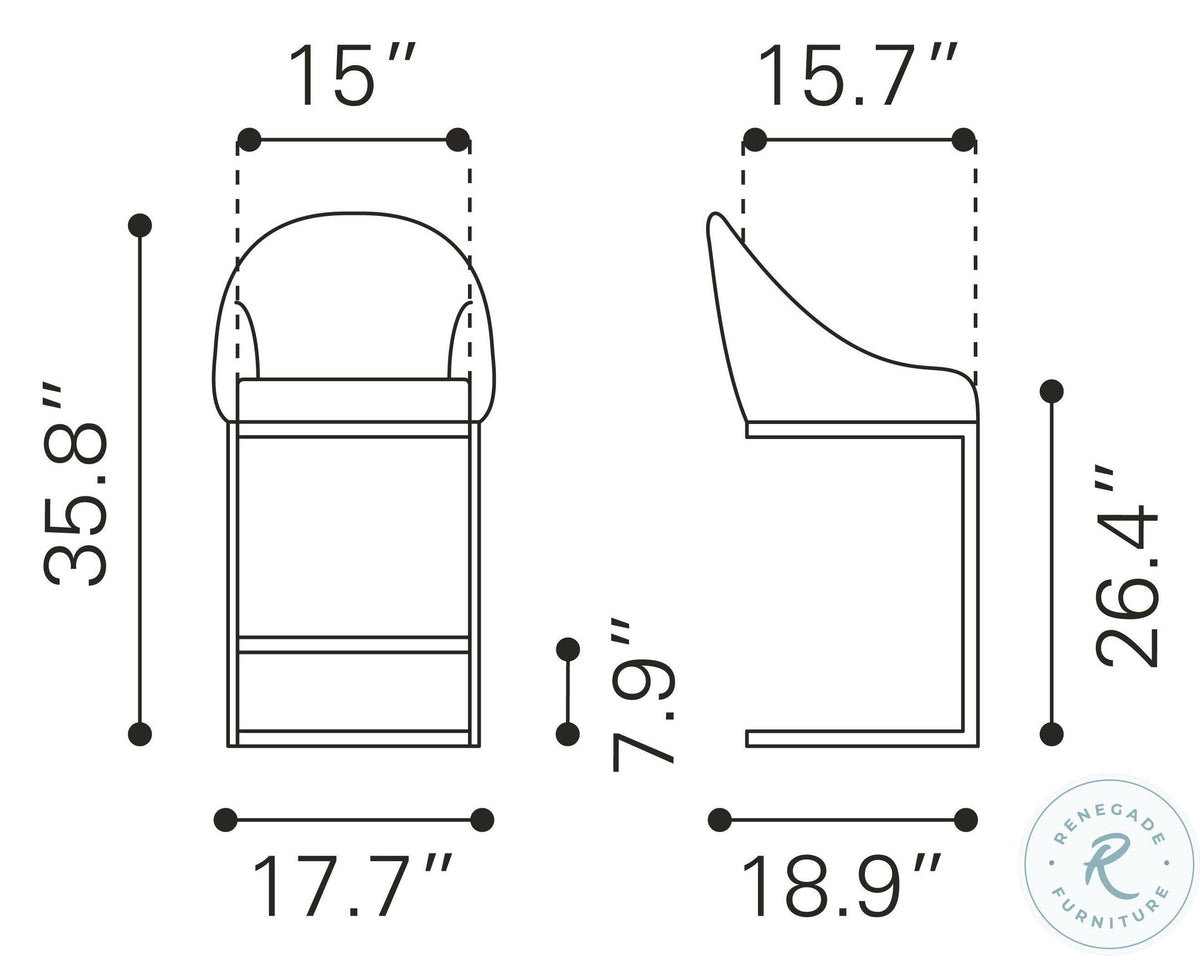 Brown Counter Chair C719