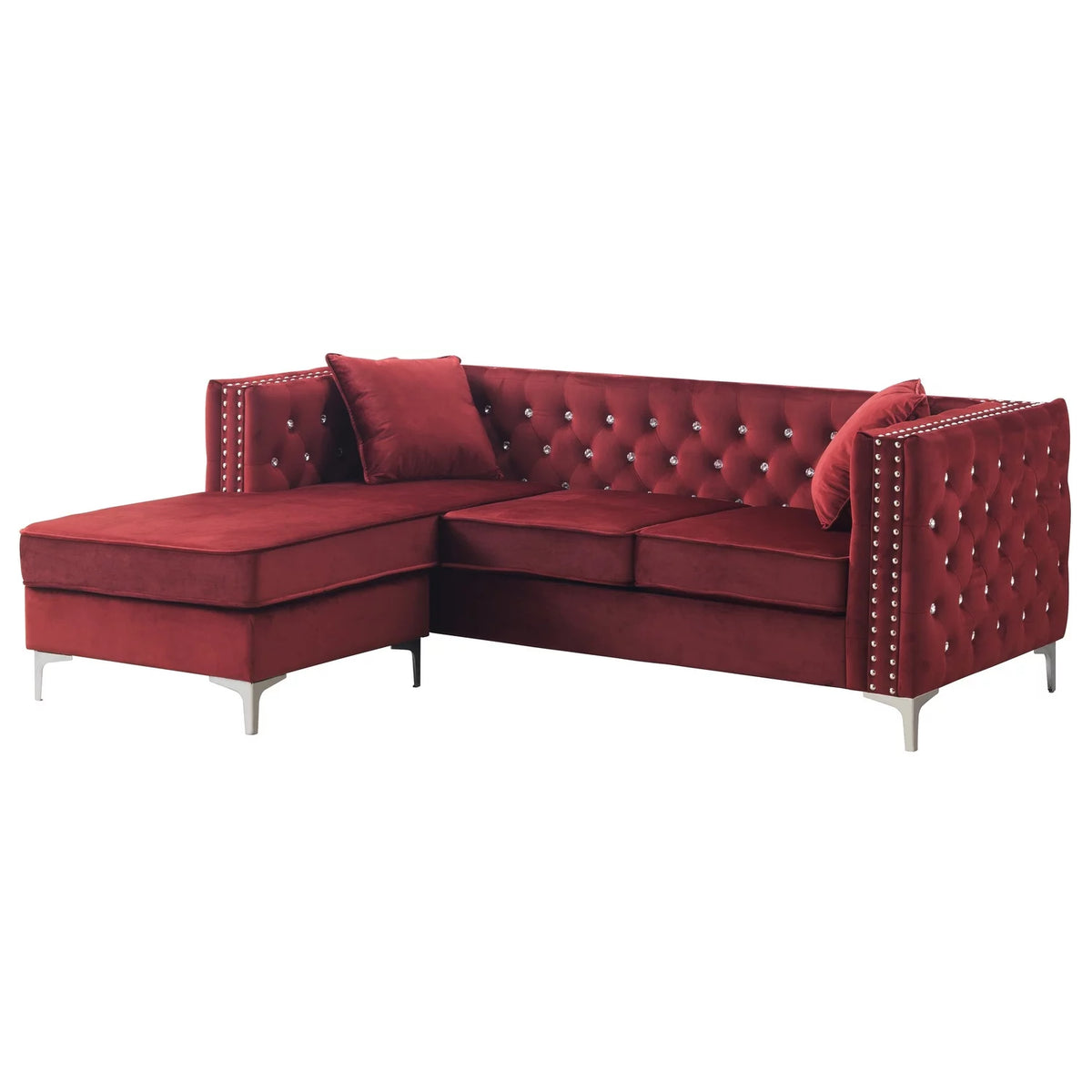 Burgundy Sofa Chaise H357