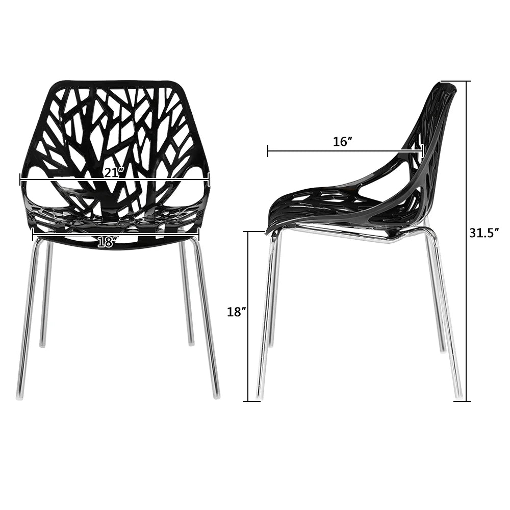 Black Stackable Dining Chairs Set of 4 H5014