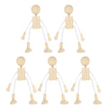 5pcs Unfinished Wooden Dolls for Arts and Crafts O811106