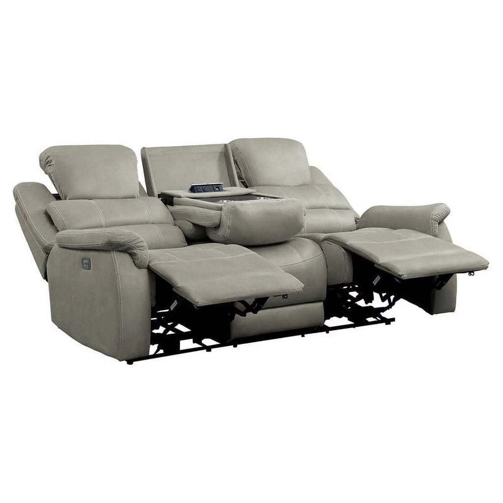 20" Microfiber Power Double Reclining Sofa in Gray B286639