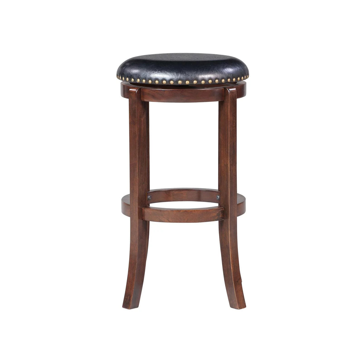 Black 24in. Backless Swivel Wood Counter Stool L872