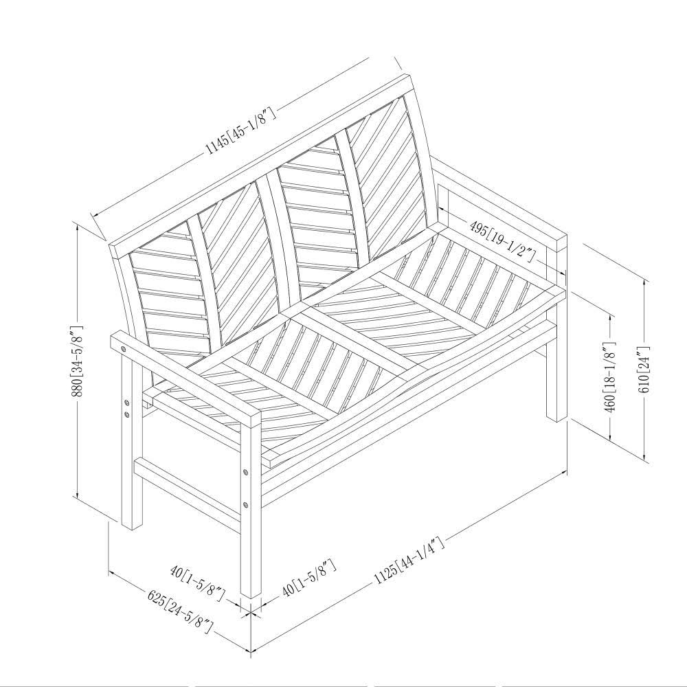 Dark Brown Patio Bench V572