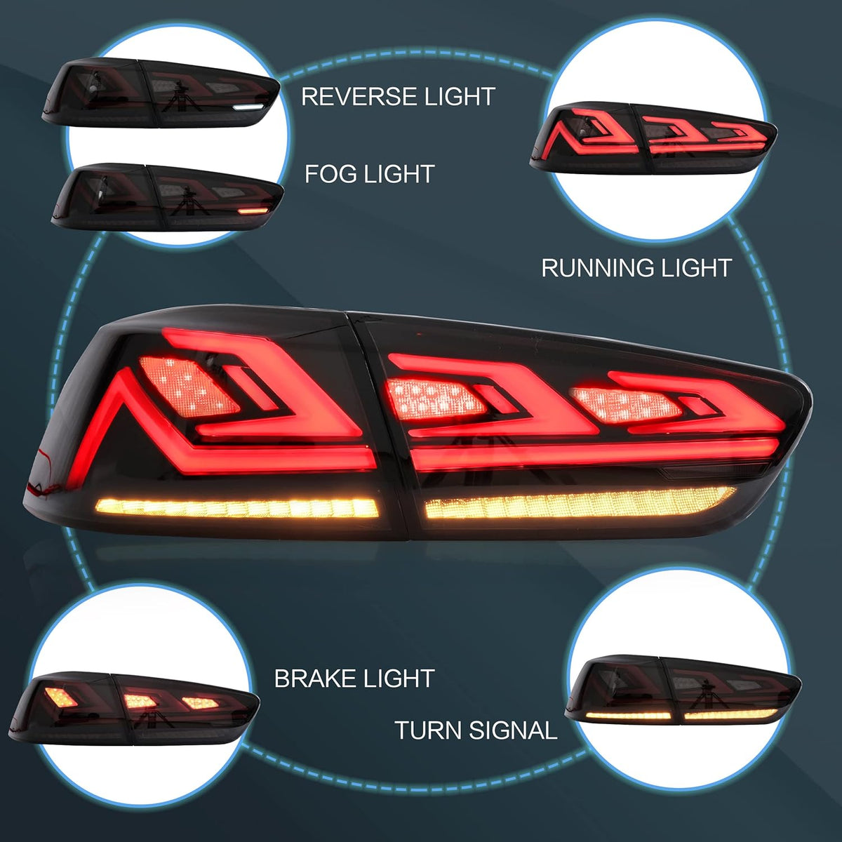 Smoked Taillight for Mitsubishi Lancer EVO X R64356