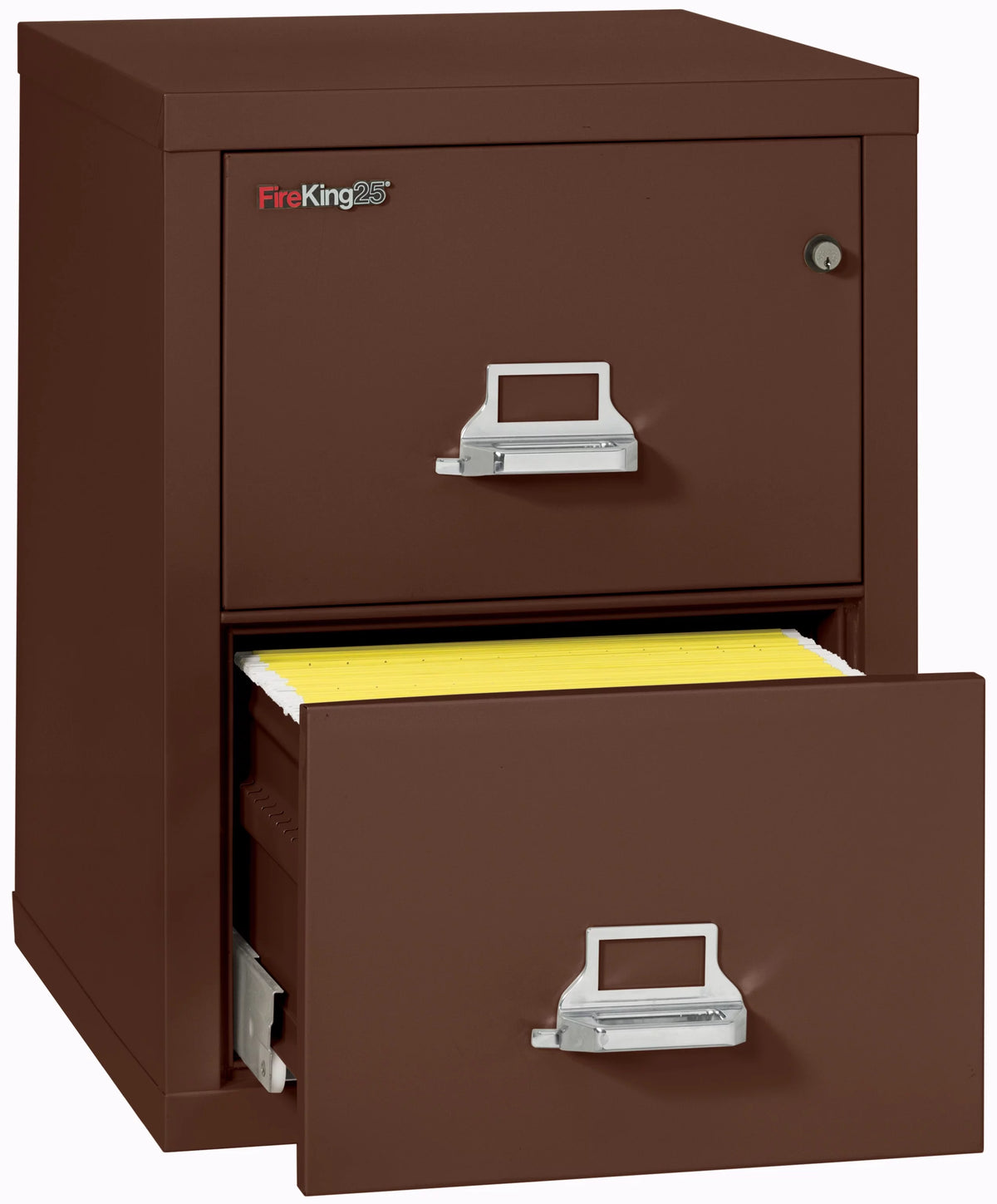 Vertical Fire Resistant Legal Size File Cabinet with Keylock, Brown Z199397