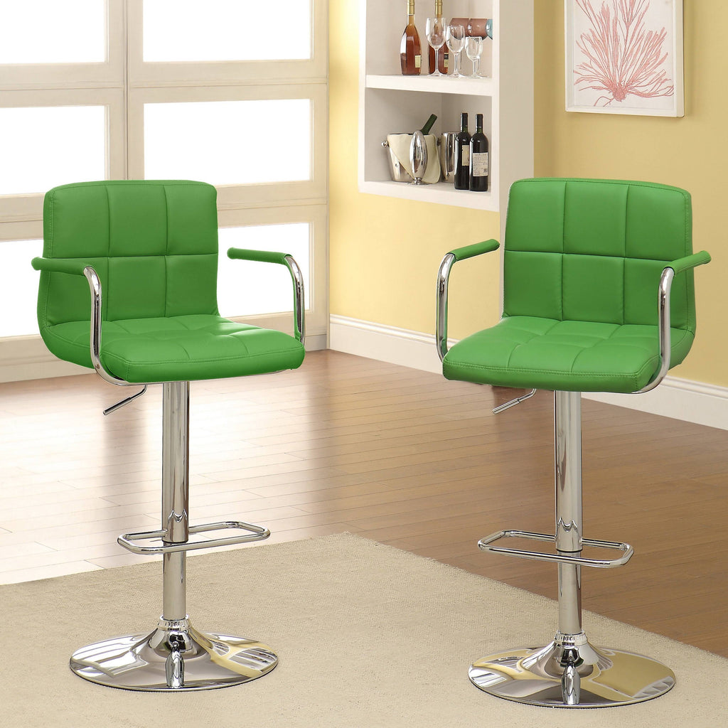 Green Adjustable Swivel Barstool Set of 2 O872981