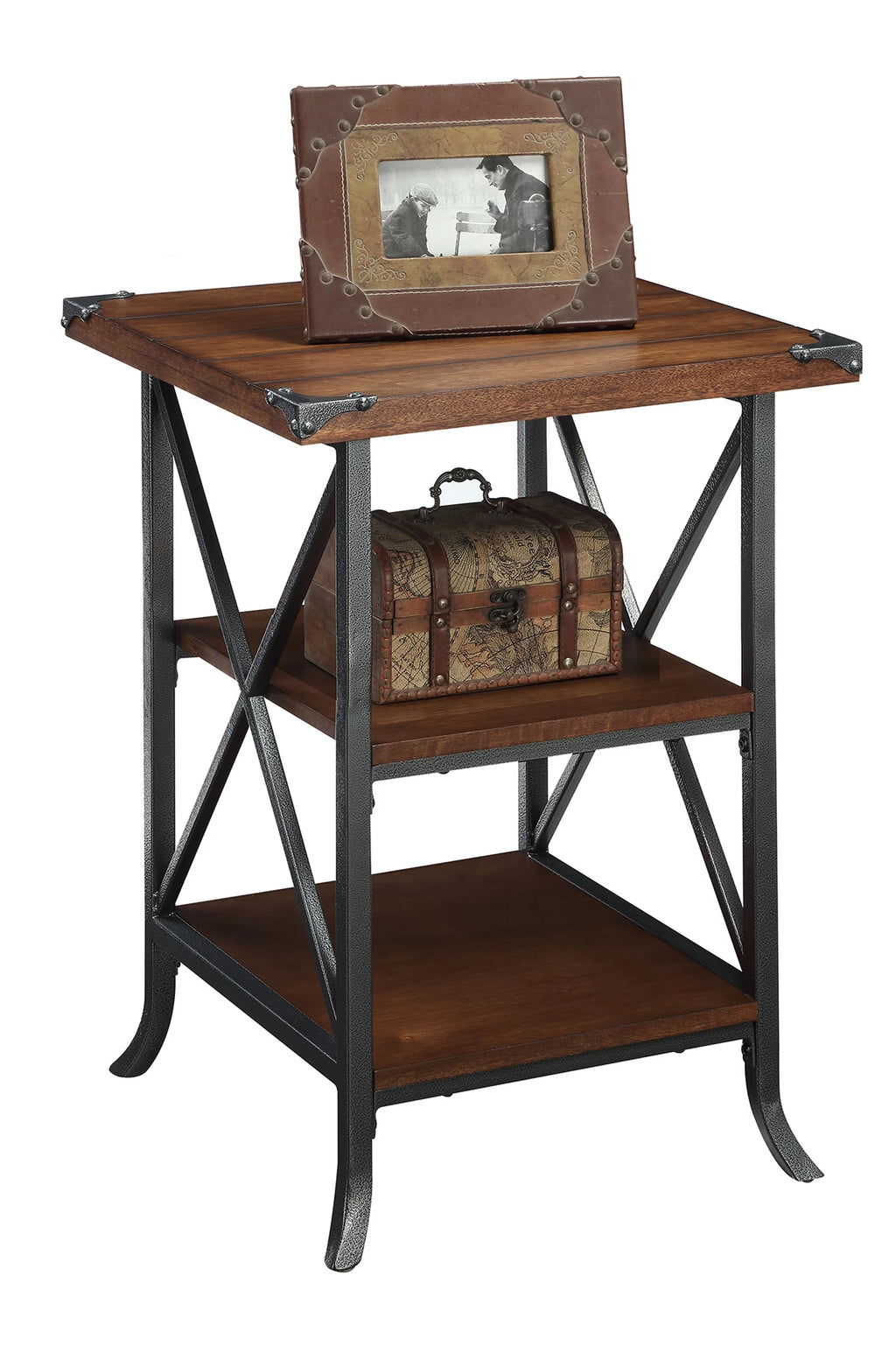 Dark Walnut Slate Gray End Table I24630