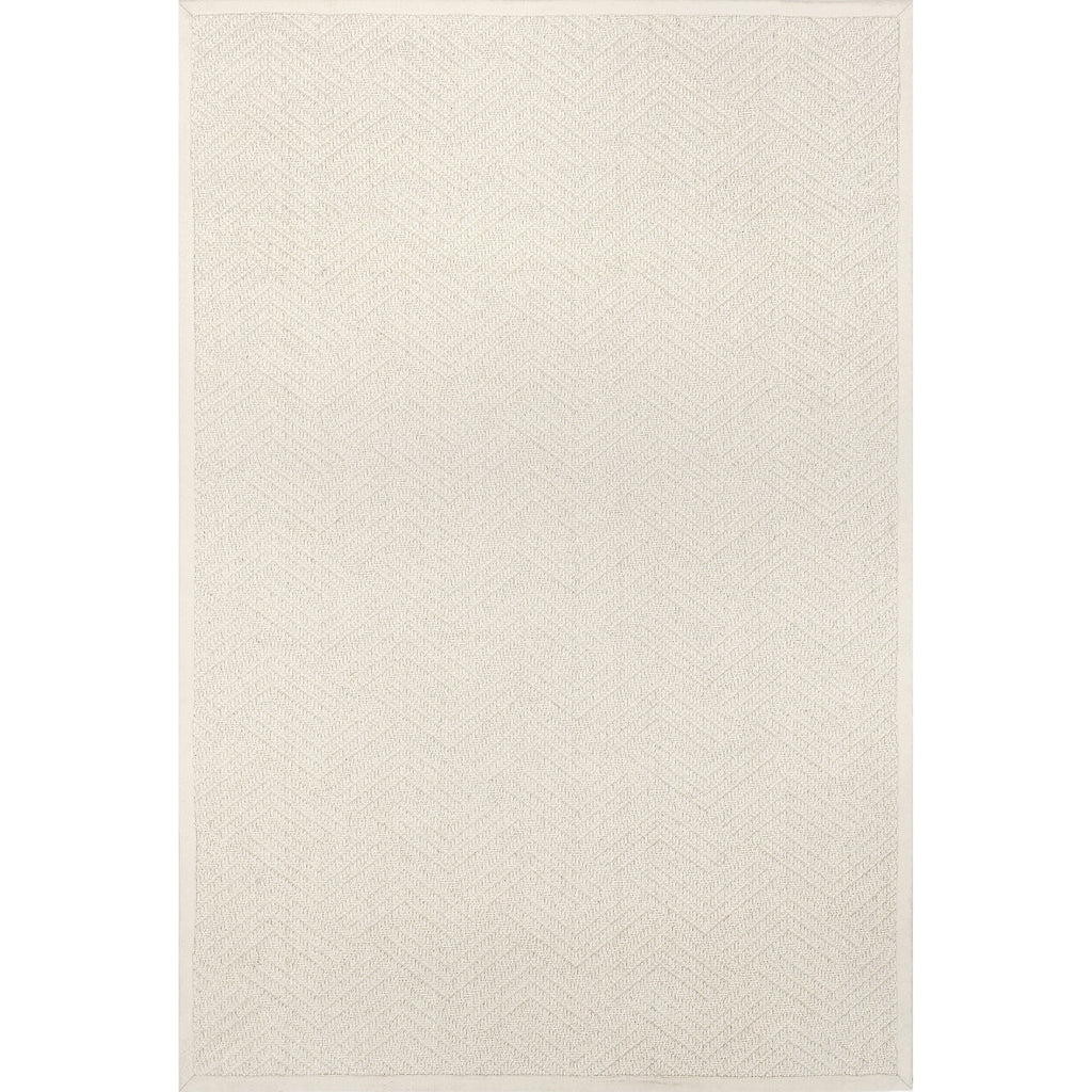 Cream Textured Wool Area Rug 6' x 9' J743
