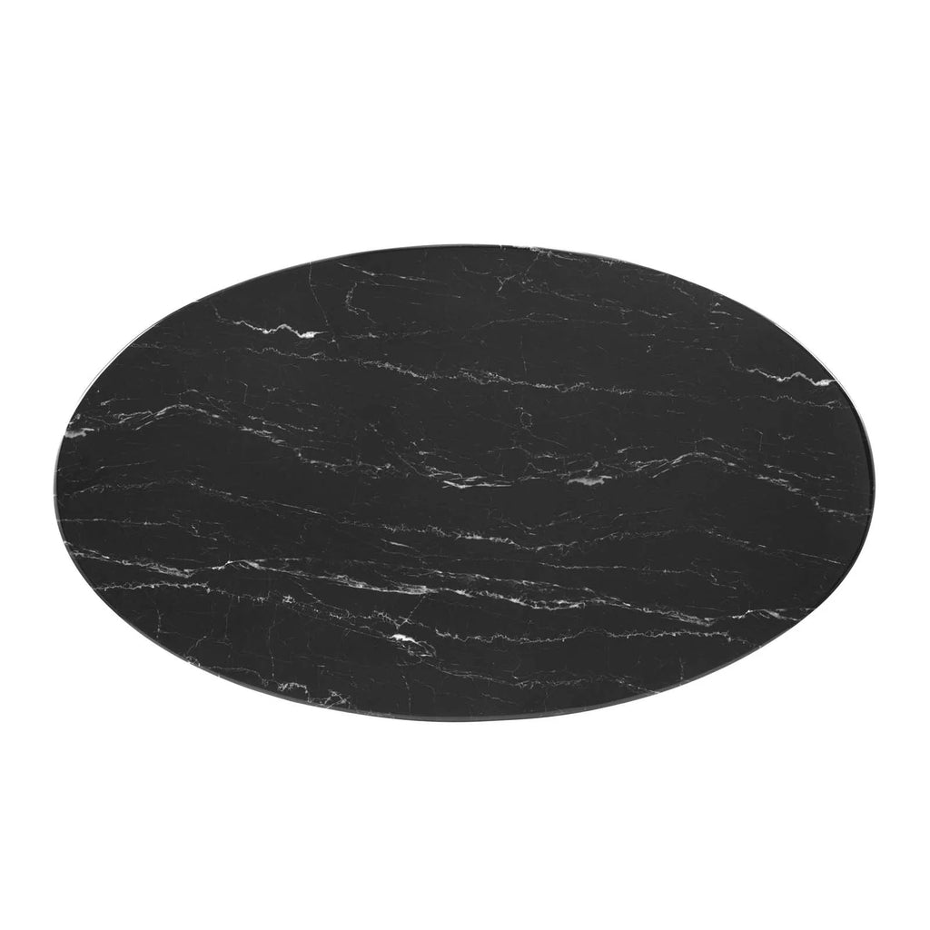 Black Gold Artificial Marble Metal Dining Table R316