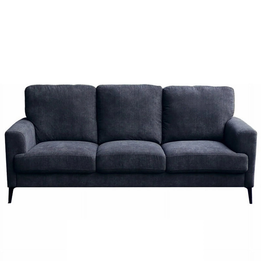 Black Chenille Sofa Loveseat W40186