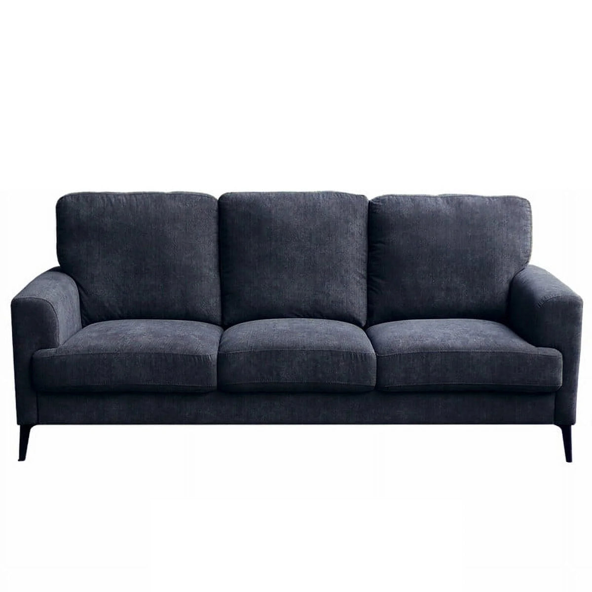 Black Chenille Sofa Loveseat W40186