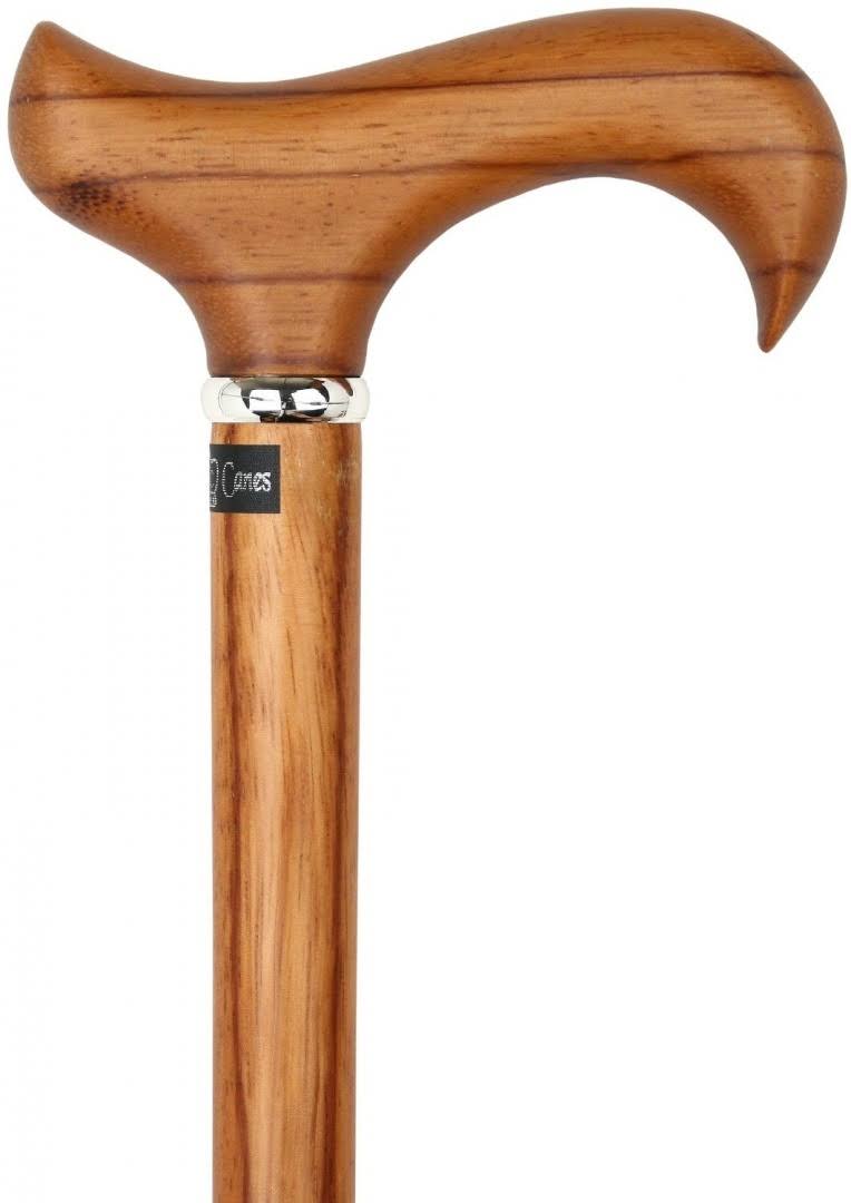 Genuine Rosewood Derby Walking Cane with Silver Collar B339