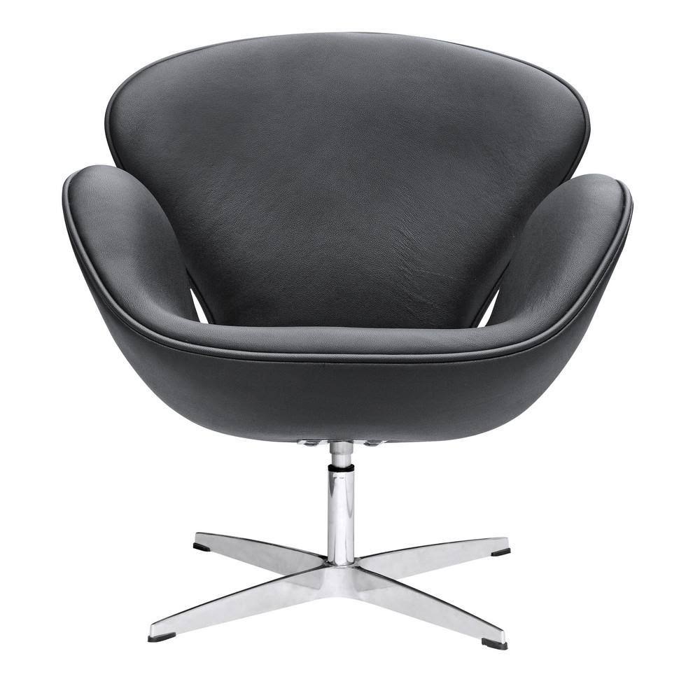 White Leather Swan Chair Q57710