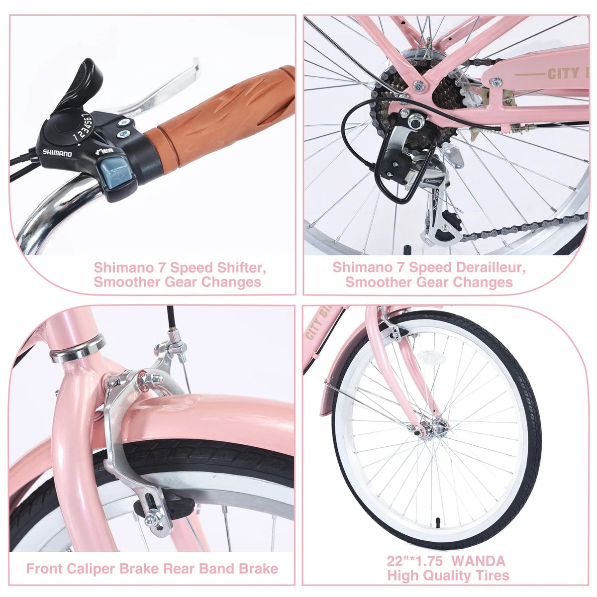 22 Inch 7 Speed Aluminium Alloy Girls Bike L2142