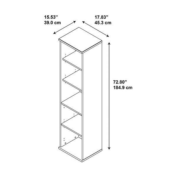18W 5 Shelf Bookcase in Hansen Cherry V481093