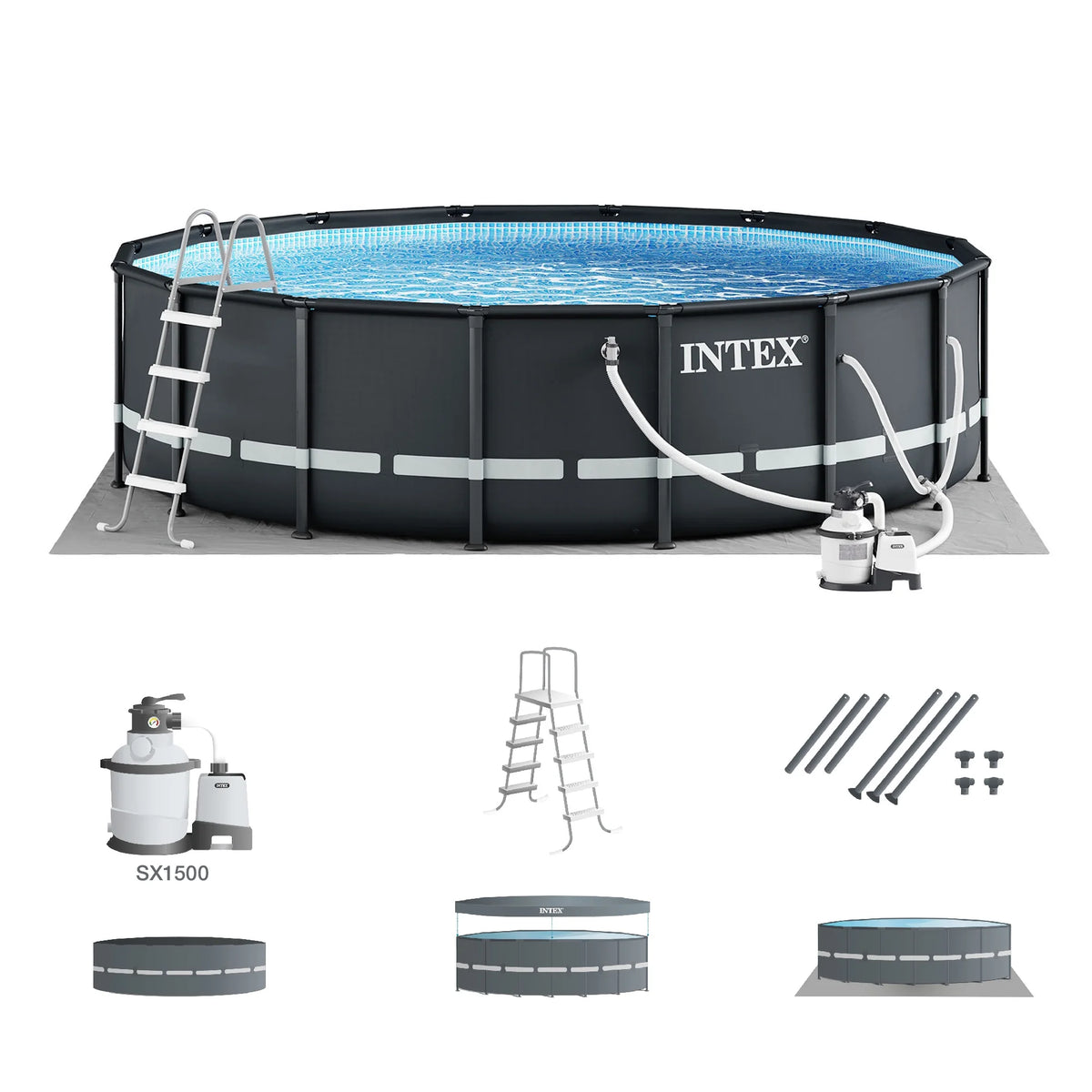 16' x 48 Above Ground Pool Set with Sand Filter Pump Q841