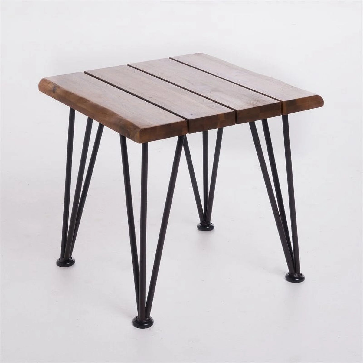 Iron and Acacia Wood Outdoor Side Table H44404